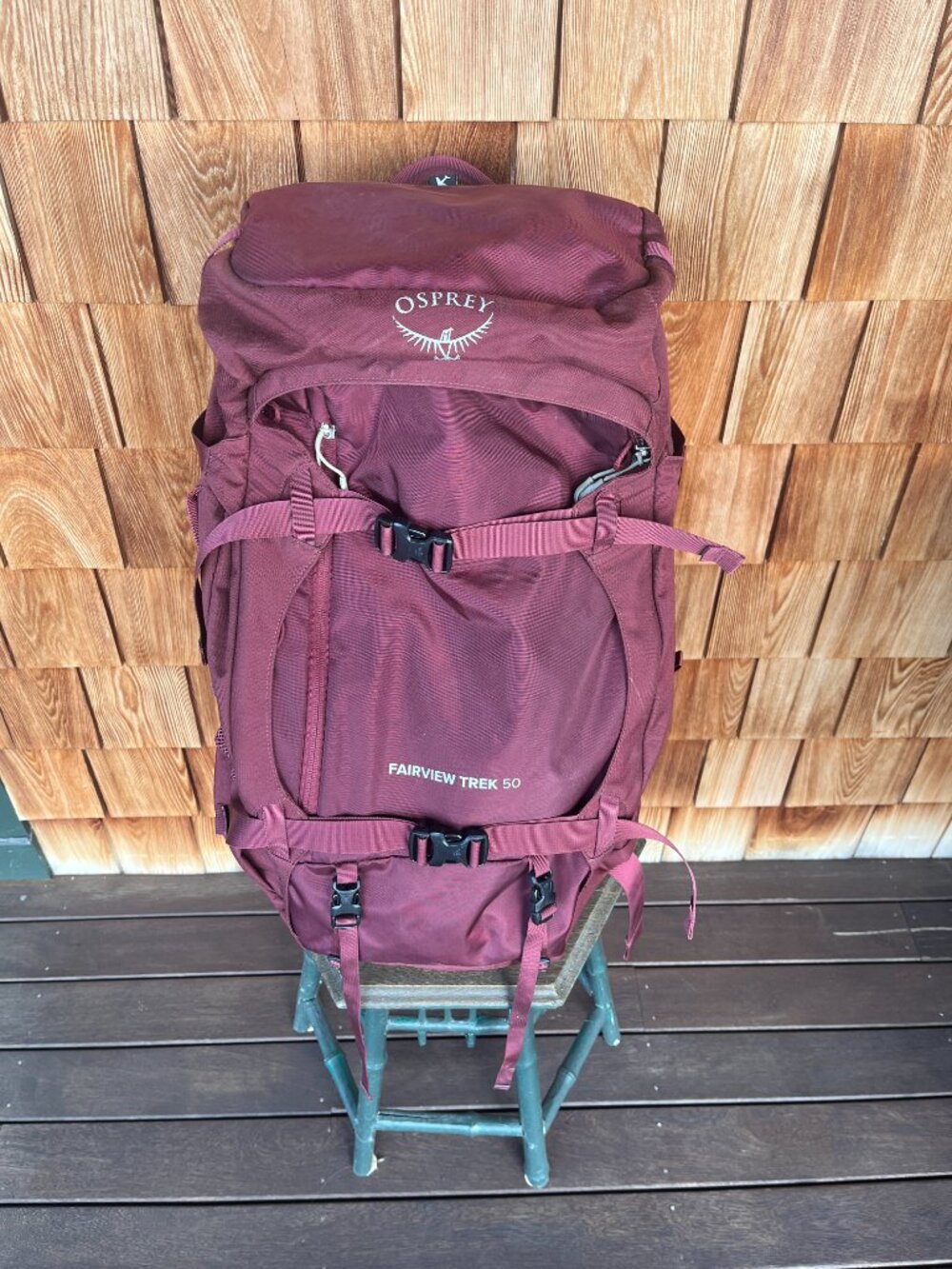 Osprey Fairview Trek 50 L Adventure Pack with aircover and rain cover!